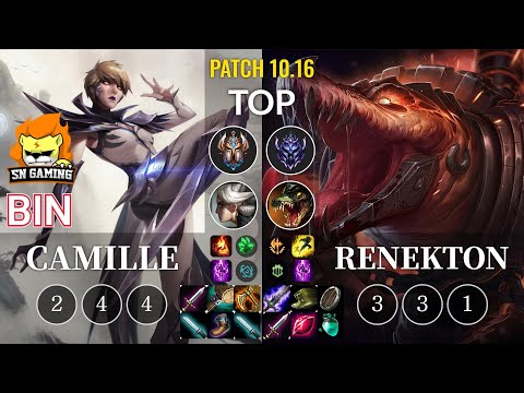SN Bin Camille vs Renekton Top - KR Patch 10.16