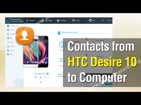How to Backup Contacts from HTC Desire 10 Pro LifeStyle to Computer