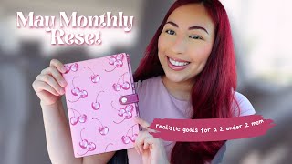 🍑 MAY 2025 MONTHLY RESET | budget with me, goal setting & planning as a 2 under 2 mom