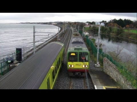 Dart Trains 8623 and 8605 - Booterstown Station, Dublin