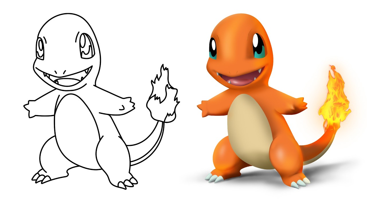 Turning a basic drawing into a 3D character in Photoshop
