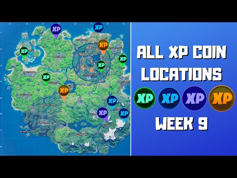 All 11 XP Coins Locations in Fortnite Season 4 Chapter 2 Week 9! (Green, Blue, Purple, and Gold)