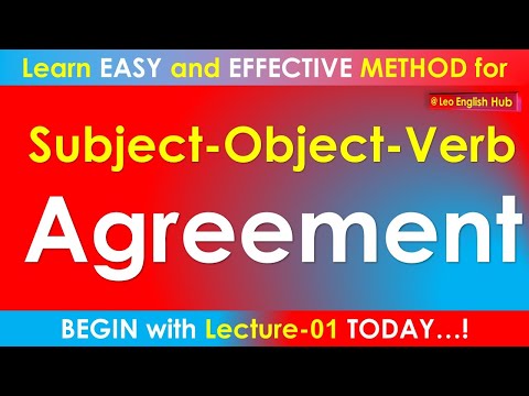 Lecture 10 | English Grammar Learning Videos | Subject Object Verb Agreement | for beginners