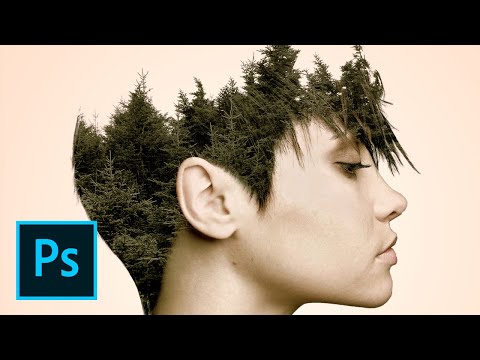Model with Tree Hair Double Exposure - Photoshop Manipulation Tutorial