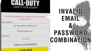 CALL OF DUTY MOBILE INVALID EMAIL and INVALID PASSWORD COMBINATION | COD MOBILE LOGIN ERROR | #ORKYT
