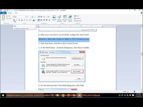 Fix Error Code 0x8004010F While Sending/Receiving Email in Outlook 2013/2010 Video