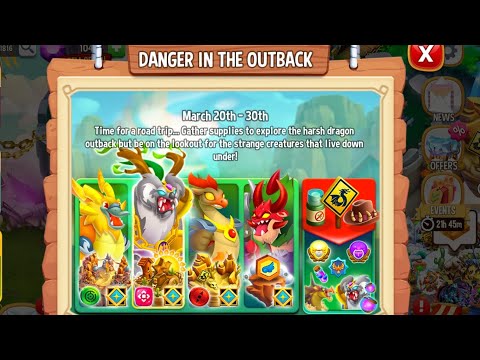Dragon City Hatching Trench dragon and new Dragon in the outback event.....🐲