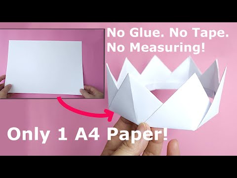 How to Make a Paper Crown with One A4 Paper – No Glue or Tape!