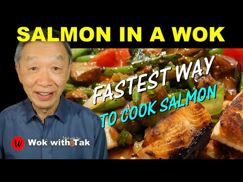 Tasty SALMON DISH cooked in a wok with a delicious vegetable combo with the FAST Cooking System