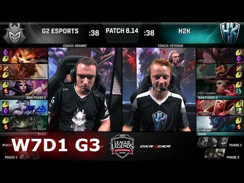 G2 eSports vs H2K Gaming | Week 7 Day 1 S8 EU LCS Summer 2018 | G2 vs H2K W7D1
