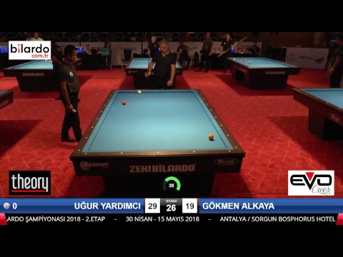 UÄUR YARDIMCI & GÃ–KMEN ALKAYA Bilardo Maçı - 2018 ERKEKLER 2.ETAP-3.Tur