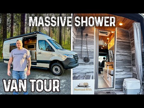BIGGEST Van Shower Ever | 4x4 Sprinter Camper Van Tiny Home