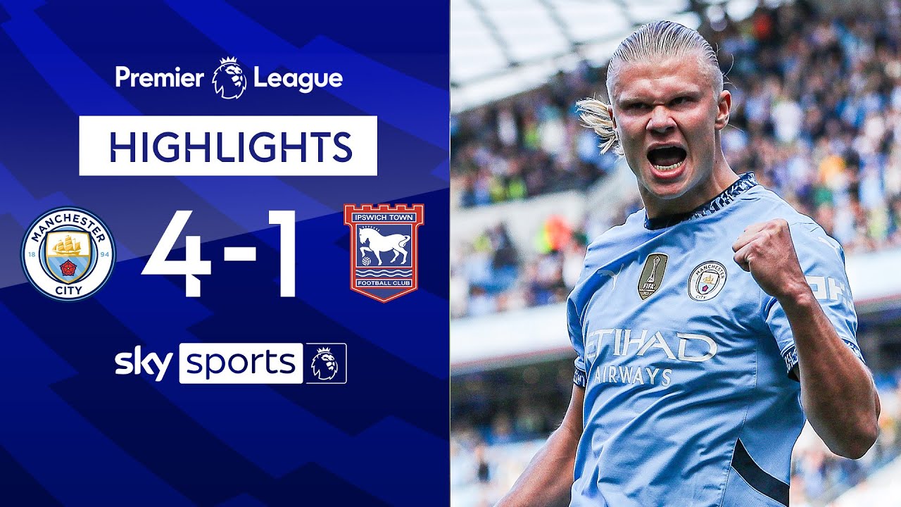 HAT-TRICK Haaland 🎯 | Manchester City 4-1 Ipswich Town | Premier League Highlights