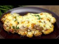 Cauliflower steak with mushrooms! Simple and delicious!