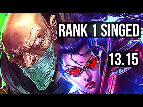 SINGED vs VAYNE (TOP) | Rank 1 Singed, Rank 8, 5/0/0, 300+ games | TR Challenger | 13.15