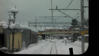 preview picture of video 'Train front view (Snow scene) JR上越線・前面展望 小出駅から八色駅 (雪景色)'