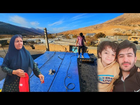 Waterproof roof during the Iran-US war | Ramin family's efforts to cope with the cold