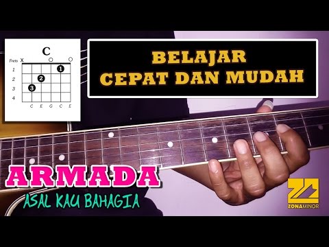 ARMADA - Asal Kau Bahagia (DARI C MAYOR) | Tutorial Kunci Gitar Versi Mudah