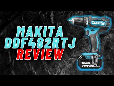 Makita DDF482RTJ Akumuliatorinis gręžtuvas, 18 V, 2x 5,0 Ah Li-ion, 62/36 Nm, 1,7kg, LED, MAKPACK video