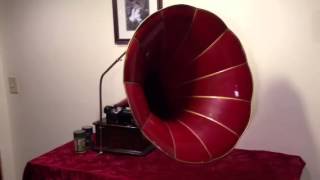 Edison Standard Phonograph with red morning glory