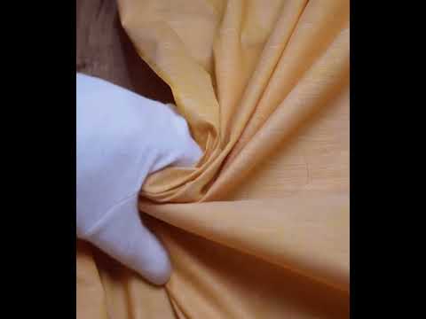 Chambray Orange Khadi Cotton 72 GSM Handwoven Fabric — video