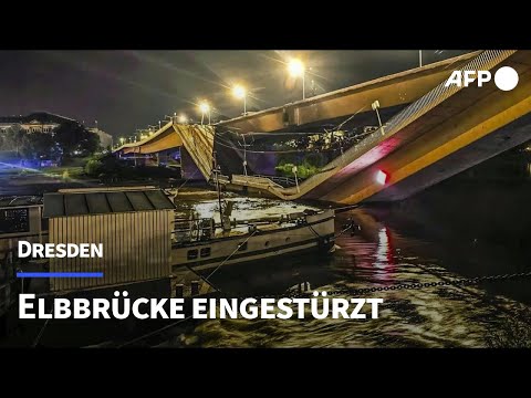Video Thumbnail: Elbbrücke in Dresden teilweise eingestürzt | AFP