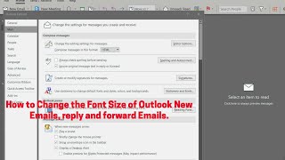 How to Change the Default Font Size of Outlook New emails, reply and forward mails | Edit Font Size