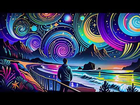 Celestial Symphony: Fantasy Night Sky meets Effervescent Ocean in Ultra High Res Cinematic Art