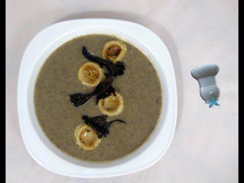 Recette de crème de champignons et son boudin blanc aux morilles
