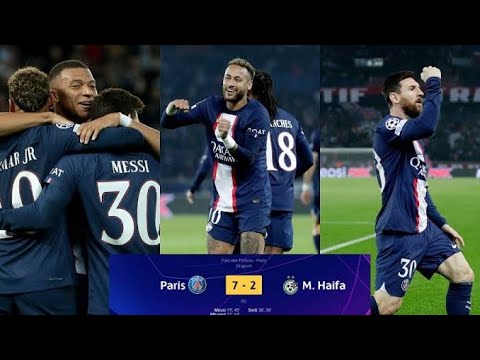 PSG 7 X 2 MACCABI HAIFA extended highlights goals 2022 HD