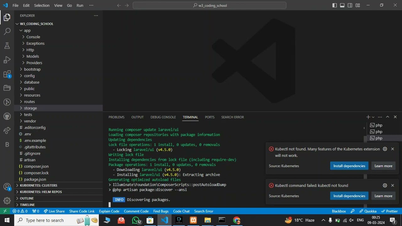 set laravel default authentication