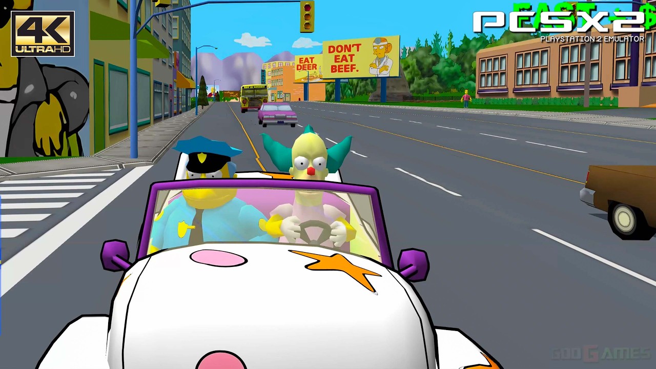 The Simpsons: Road Rage - PS2 Gameplay 4k 2160p / HD Texture Pack (PCSX2)