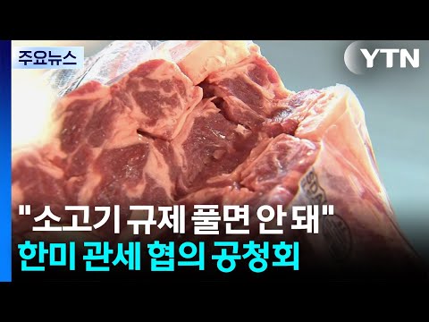 "소고기 규제 풀면 안 돼"...한미 관세 협의 공청회 / YTN