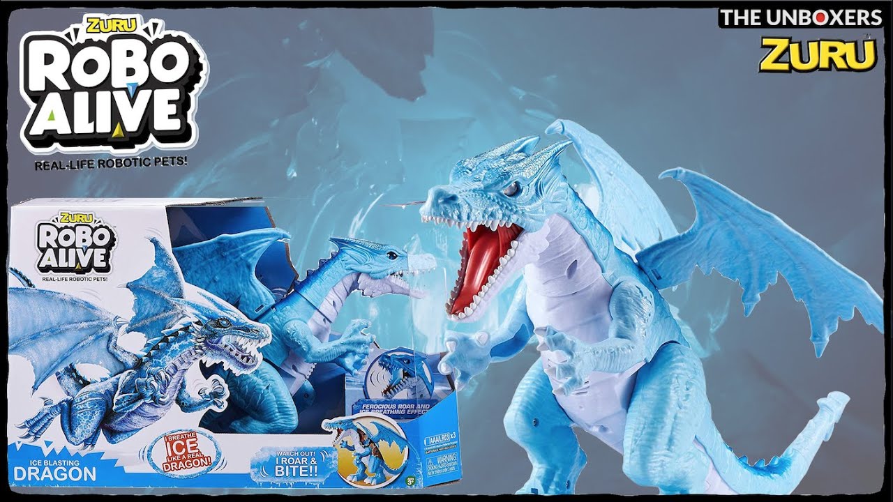Игрушка интерактивная ZURU Робо-Дракон Лёд Robo Alive
