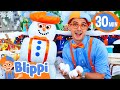 Blippi Plays The Matching Snowman Game Blippi S Playdate Educational Videos For Kids