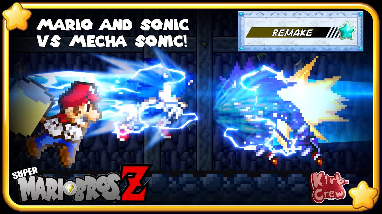 (13+) Mario and Sonic VS Mecha Sonic [SMBZ Retake] | Kirb-Crew
