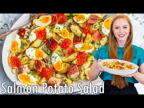 Smoked Salmon Potato Salad | The BEST Potato Salad! | with Homemade Lemon Caper Dressing