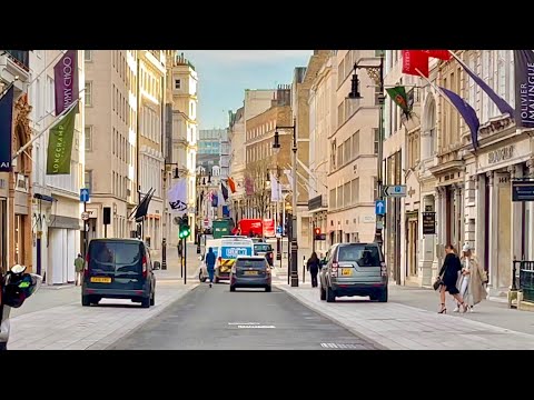 London England 4K Drive 🇬🇧 Piccadilly/ Bond Street / regent street 23/02/2021