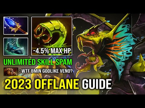 NEW 2023 Venomancer Offlane Guide - 100% Most Cancer 8Min Godlike Brutal Slow Venom DPS Dota 2
