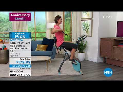 FitQuest Upright Flex Express and Recumbent Bike with Re...