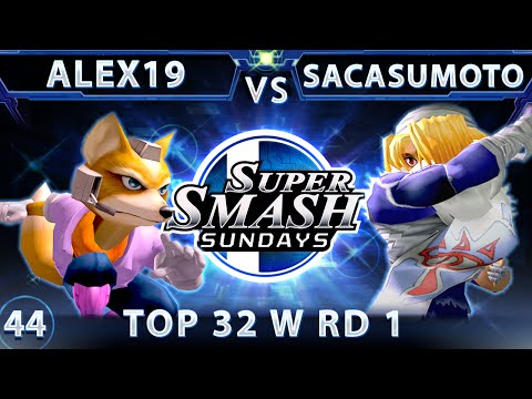 SSS 44 - Alex19 (Fox) Vs. Sacasumoto (Sheik) SSBM Top 32 Winners Round 1 - Smash Melee