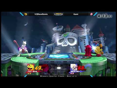 Game On Expo Smash 4 Paid Bracket Winners Quarters - V3|RaveRemix (Pac-Man) vs Kami (Mewtwo)