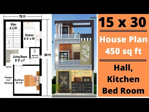 15x30 House Plan 15 x 30 Ghar Ka Naksha Small House Plans Design 450 sq ft house Plans