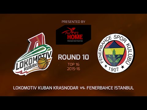 Highlights: Top 16, Round 10, Lokomotiv Kuban Krasnodar 52-55 Fenerbahce Istanbul