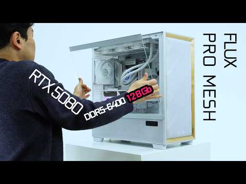 DDR5 128G 장착 업무용 PC조립  화이트 NON-RGB, 안텍 Antec FLUX PRO  9950X3D/RTX5080/DDR5 128G