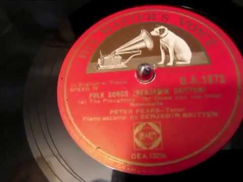 Peter Pears - Folksongs - The Ploughboy - Come You Not From Newcastle - 78 RPM