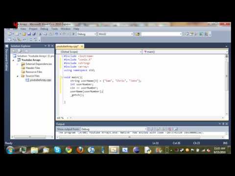 Visual C++ 2010 Tutorial 8 - Arrays