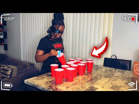 Pick up the cup blindfold challenge…