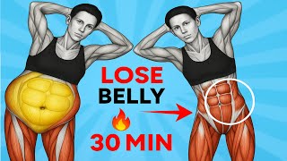 ➜ 30-Min Standing Workout to Burn Hanging Belly Fat | Sculpt Your Waist & Lose Saggy Stomach Fast