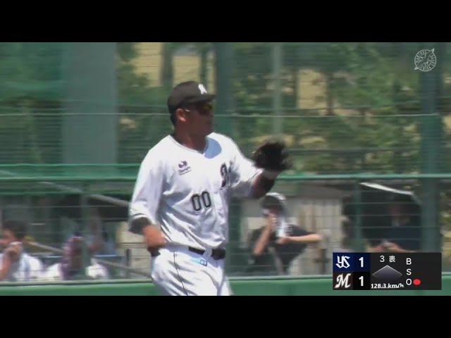 【ファーム】マリーンズ・池田来翔 強肩活かした好送球で出塁を許さない!!   2024年8月4日 千葉ロッテマリーンズ 対 東京ヤクルトスワローズ